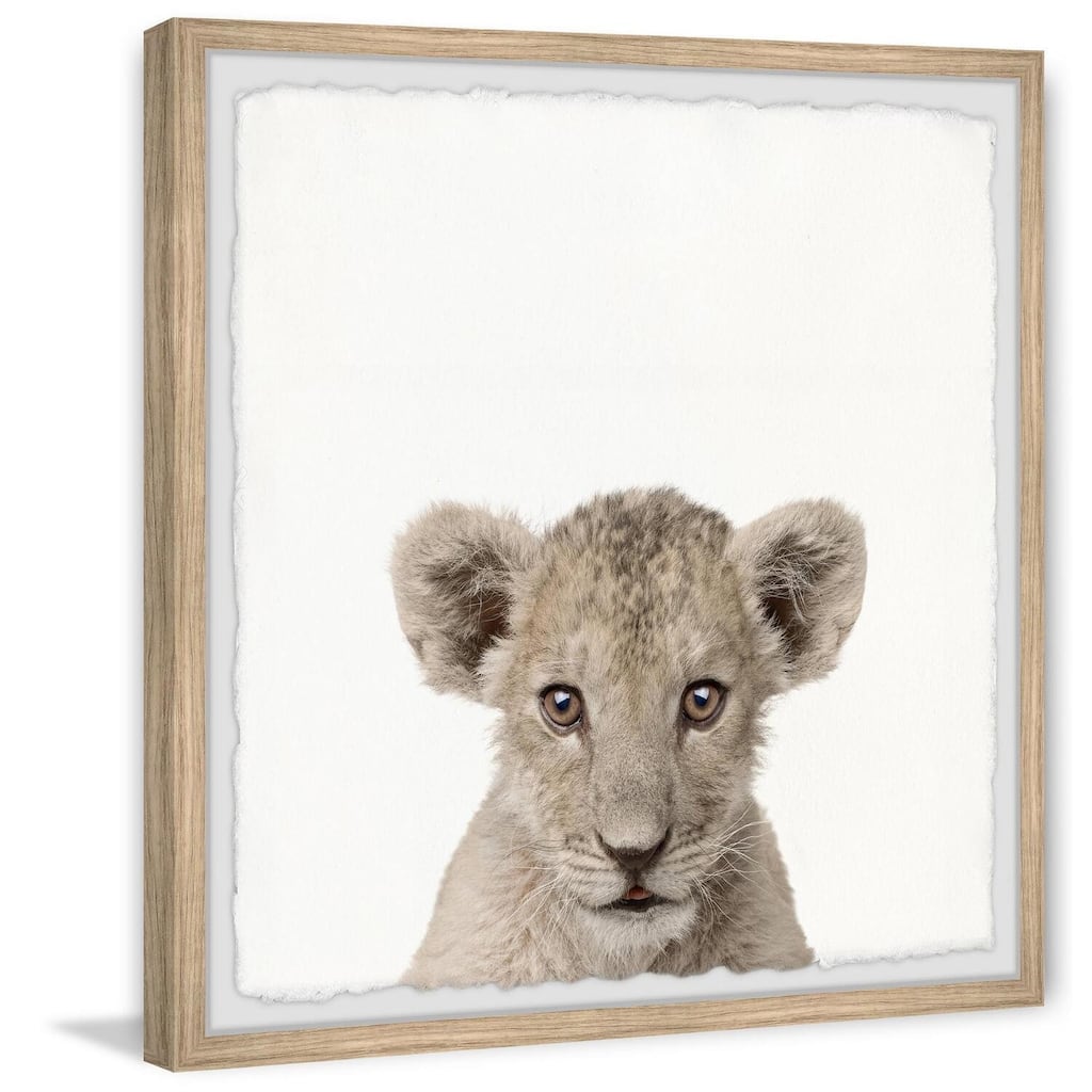Cub in White Framed Wall Art, Elegant Home Touch - Sophisticated Artwork for Refined Décor