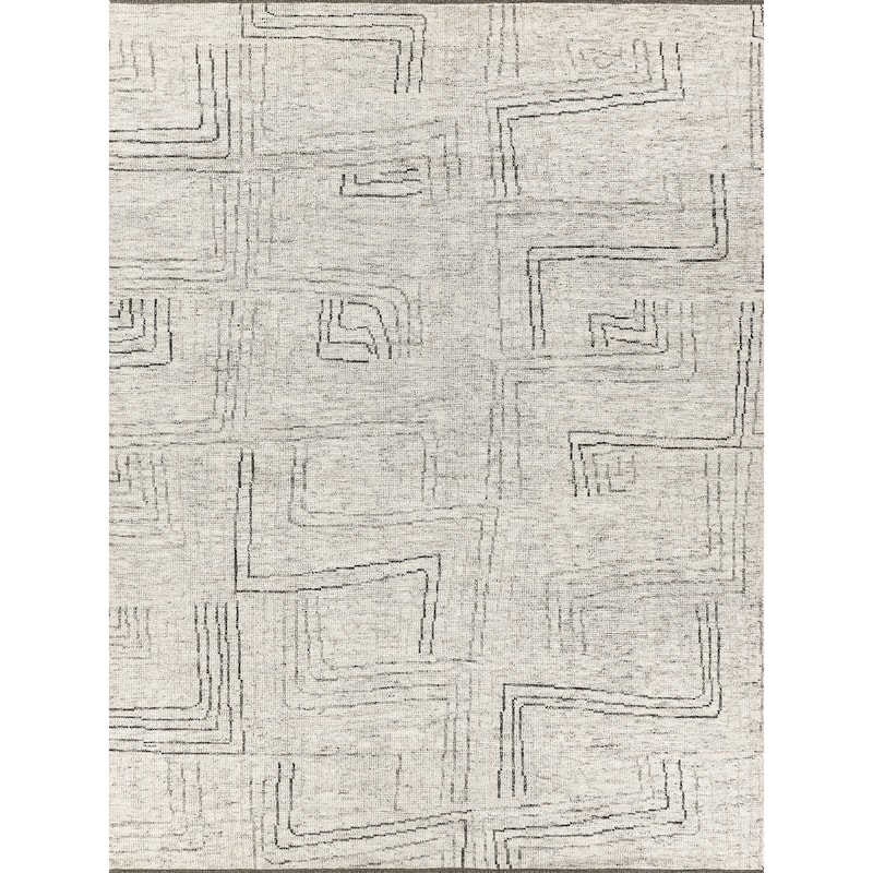 EXQUISITE RUGS Aldridge Hand-knotted Wool/Bamboo Silk Ivory/Grey/Beige Area Rug.
