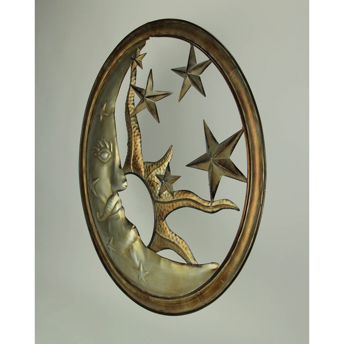 Shop Bronze And Antique Silver Metal Art Sun Moon And Stars Indoor