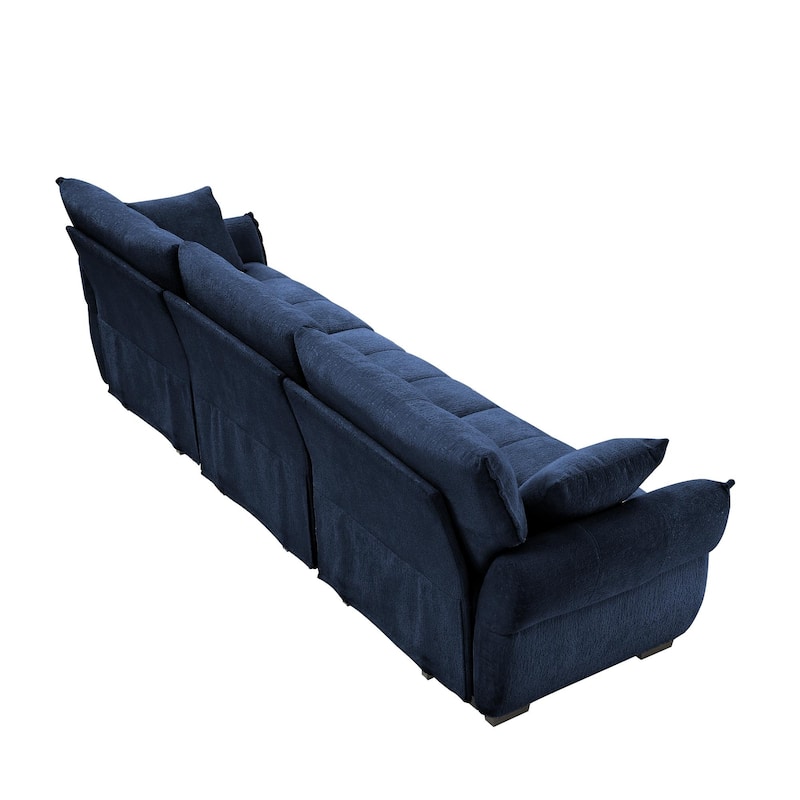 110.2" Chenille 4-Seat Sofa with Tufted Design & Sponge Cushions
