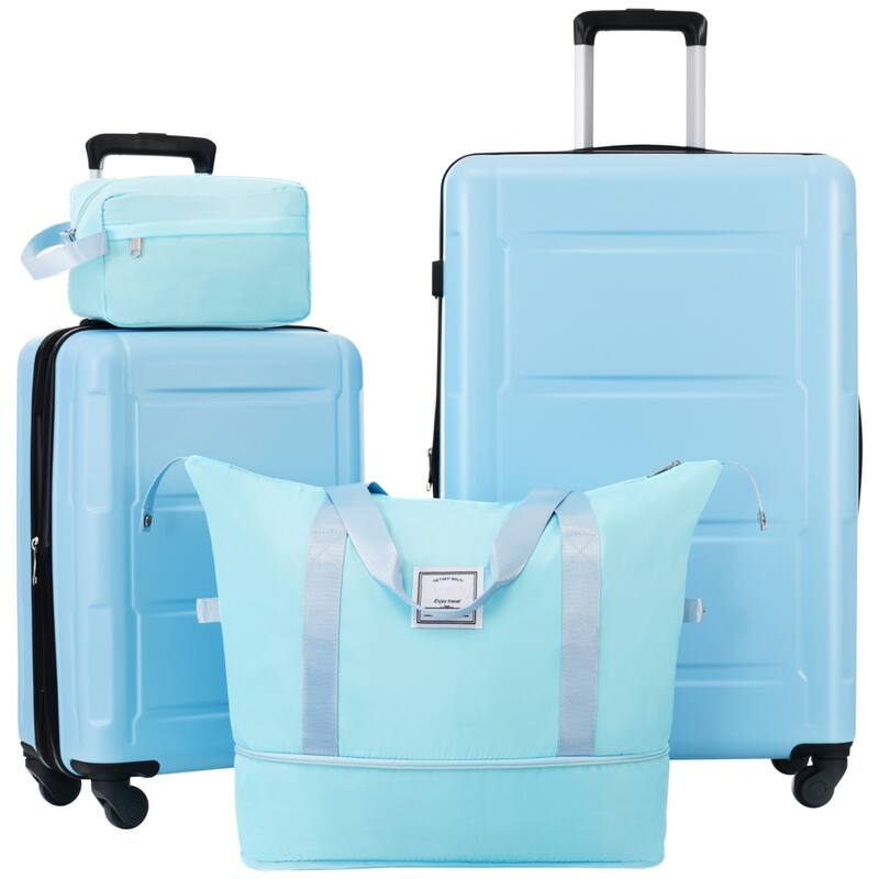 Luggage Sets 2 Piece Suitcases, ABS Hardshell Luggage with TSA Lock and Bags Expanable Spinner Wheels, Durable Travel Luggage - Light Blue