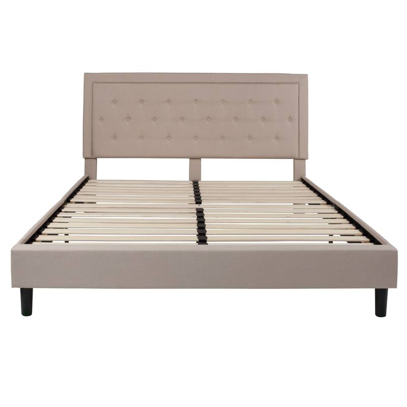 Tufted Platform Bed with 10in. Pocket Spring Mattress