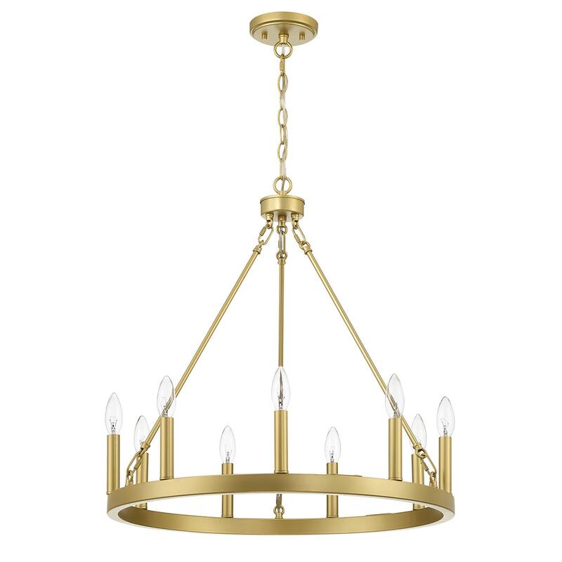 Acroma 9-light Modern Farmhouse Wagon Wheel Chandelier for Dining room - 24 inches