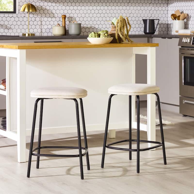 Middlebrook Designs Counter Stool with Upholstered Seat (Set of 2)