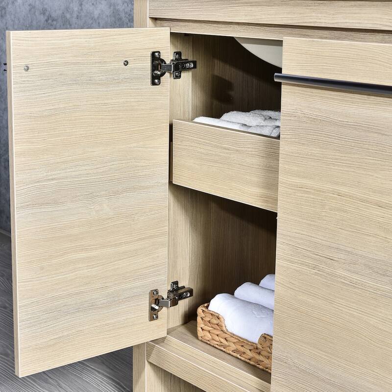 Solid Wood Bathroom Vanity with Mirror Medicine Cabinet