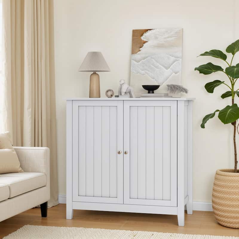 Free Standing Cabinet, Sideboard and Buffet Storage with Doors, Wood Accent Cabinet with Storage, Console Table