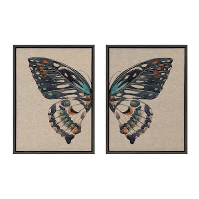 Sylvie Boho Butterfly Framed Canvas Art by Creative Bunch Studio