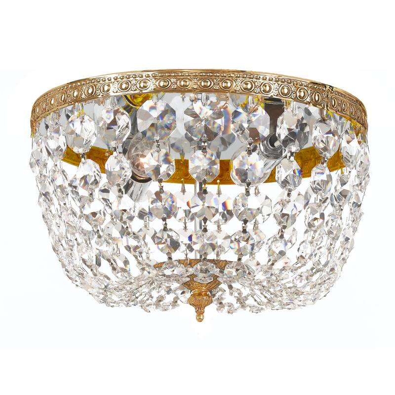 Crystorama 2 Light Spectra Brass Flush Mount II - 10'' W x 7'' H - 10'' W x 7'' H