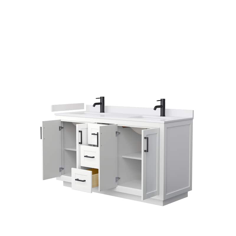 Miranda Double Vanity Set, Cultured Marble Top, No Mirror