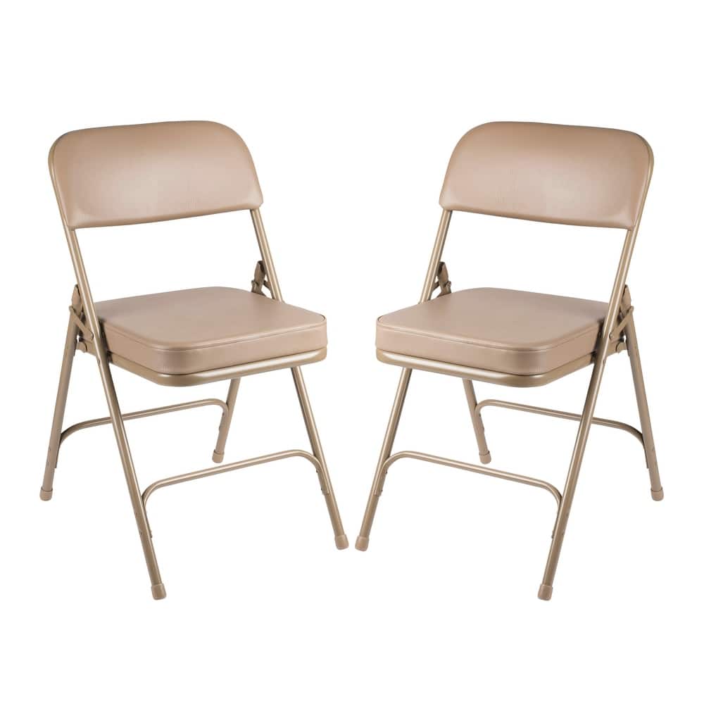 Hampden Furnishings Bernadine Collection Deluxe Vinyl Padded Folding Chair, Pack of 2
