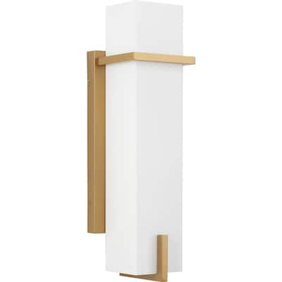 Antrim Collection One-Light Soft Gold Modern Medium Outdoor Wall Lantern - 5.25 in x 5 in x 18 in