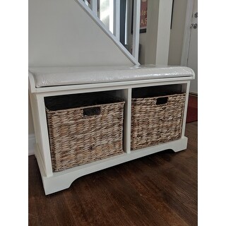safavieh freddy distressed white wicker storage bench