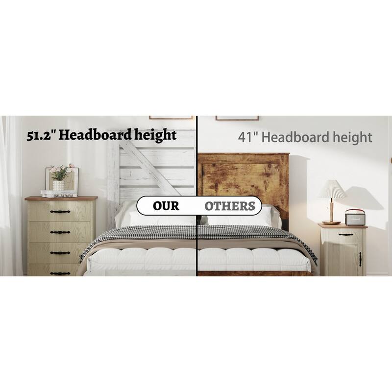 Wood Platform Bed Frame Large Under Bed Storage