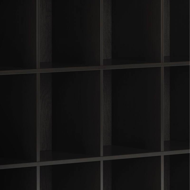 Halifax SOLID WOOD 48x57" Transitional 12 Cube Storage Bookcase in Hickory Brown - 15.75" D x 57" W x 48" H