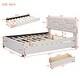 preview thumbnail 16 of 30, Linen Fabric Platform Bed with Brick Pattern Headboard, with Twin Trundle and 2 Drawers, Full Size