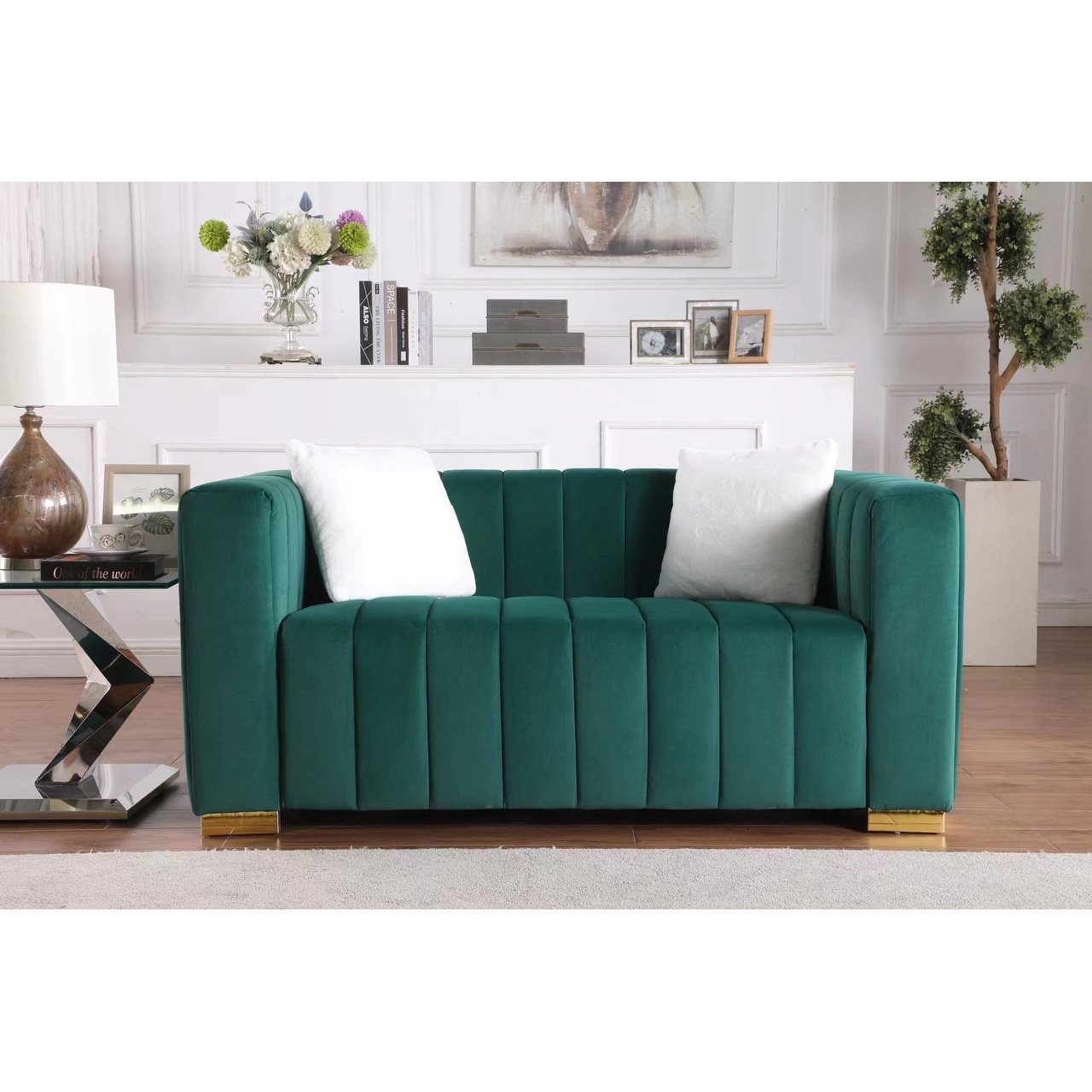 Dark green sales 2 seater sofa