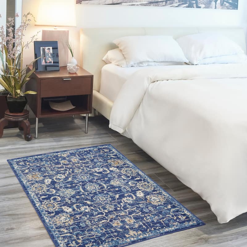 Nourison Grafix Traditional Vintage Persian Area Rug - 3' x 5' - Navy