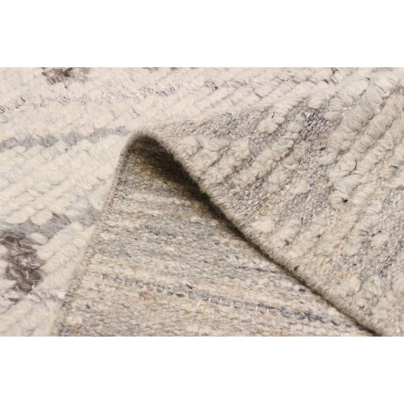 ECARPETGALLERY Hand-knotted Tangier Light Grey Wool Rug - 8'2 x 10'1