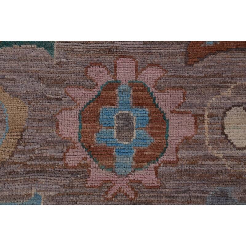 Hand Knotted Oriental 100% Wool Carpet Transitional All-Over Purples Oushak Area Rug - 11' 9'' X 9' 4''
