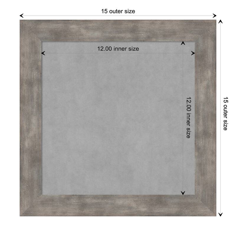 Amanti Art Marred Pewter Framed Magnetic Board - Board Size 12x12
