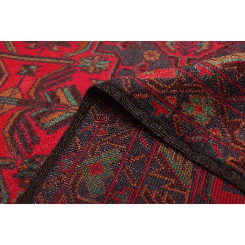 ECARPETGALLERY Hand-knotted Teimani Dark Navy, Red Wool Rug - 3'3 x 6'8