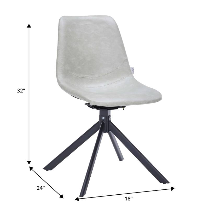 Markley Leather Dining Chair 360 Degree Swivel with Iron legs Modern Accent Side Chair Set of 2