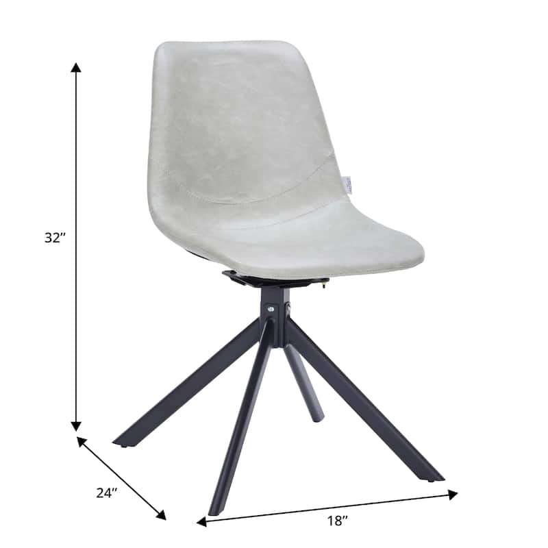 Markley Leather Dining Chair 360 Degree Swivel with Iron legs Modern Accent Side Chair Set of 4