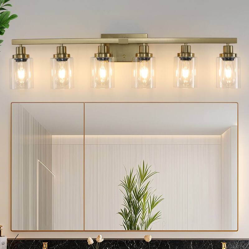 Bathroom Vanity Light With Clear Glass Shades For Vanity Mirror, Bathroom, Or Hallway