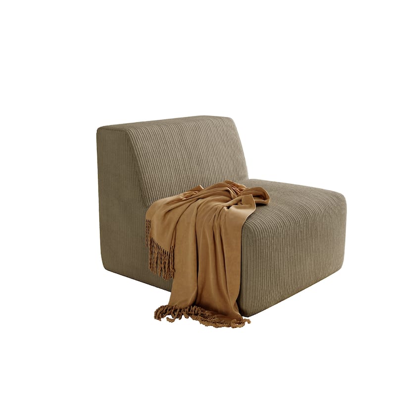 Corduroy Armless Chair Accent Chair