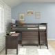 preview thumbnail 2 of 30, Max and Lily Twin-Size Low Loft with Pull-Out Desk and 3-Drawer Dressers