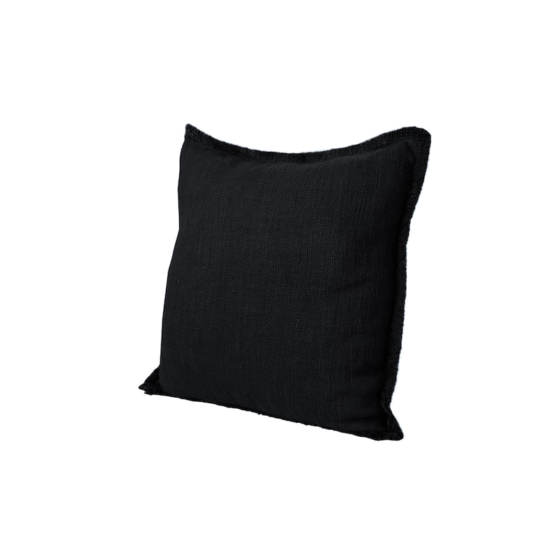 Sevita Solid Cotton Fringe Throw Pillow