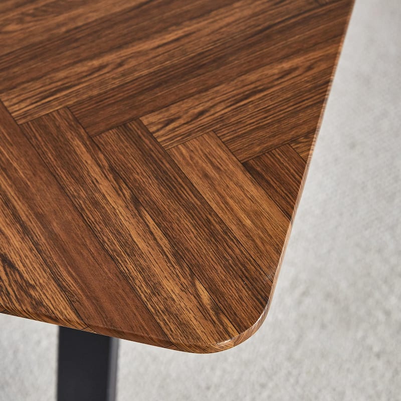 Herringbone Pattern MDF Dining Table - A Perfect Match for Modern Minimalist and Industrial Home Styles