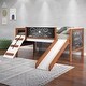 preview thumbnail 6 of 10, Low Loft Design Twin Loft Bed with Slide,Kids Loft Bed