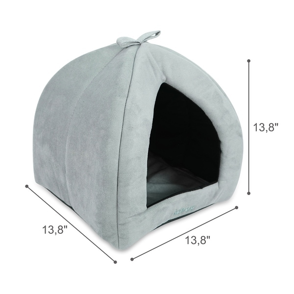 Pets Washable Pet Tent Bed - Cozy Covered Small Cat Bed and Dog Igloo Bed