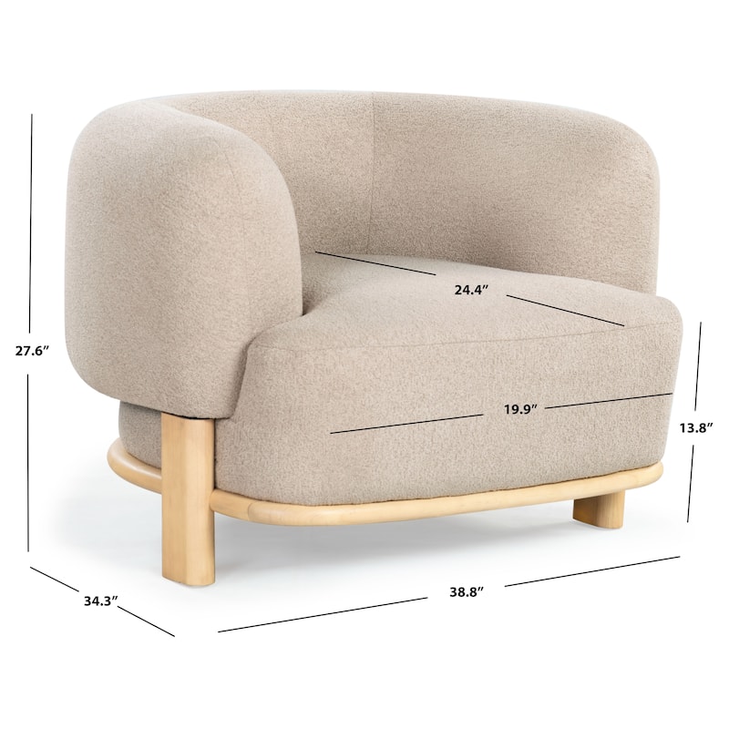 SAFAVIEH Couture Oscar Boucle Accent Chair - 39"W x 34"D x 28"H