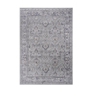 LOOM & LUXE Collection Ivory/Grey/Oriental Non-Shedding Area Rug
