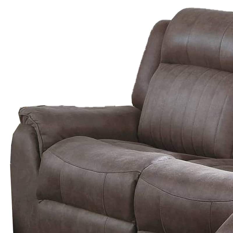 Fabric Manual Motion Sofa with Pillow Top Arms, Brown