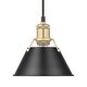 preview thumbnail 1 of 0, Yep by Golden Lighting Orwell 1-light 8in Pendant in Brushed Champagne Brass and Matte Black shade - Gold