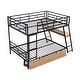 preview thumbnail 14 of 15, Full Size Metal Bunk Bed with Built-in Desk, Light and 2 Drawers