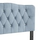 preview thumbnail 15 of 14, CraftPorch Velvet Button Tufted Curved Adjustable Headboard