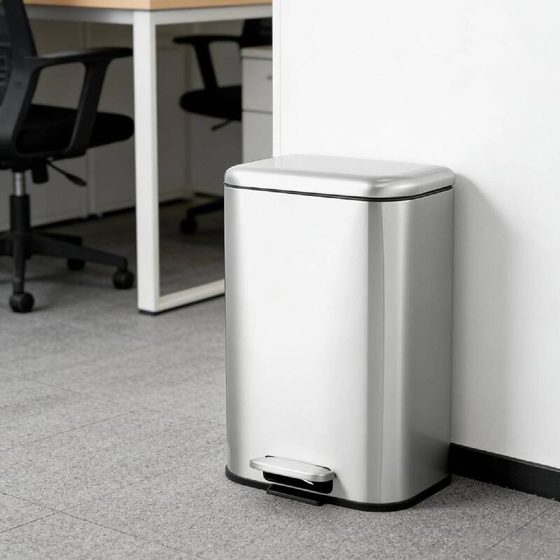 5.2 Gal Fingerprint-Proof Step Rubbish Bin, Trash Can for Bathroom, Kitchen
