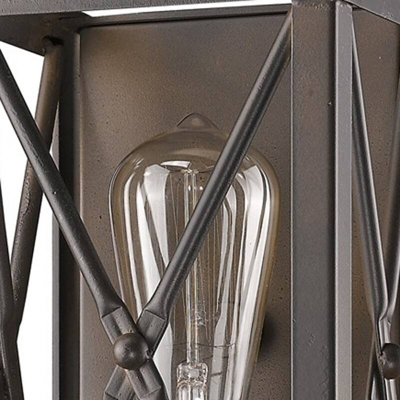 Steel Geometric Wall Sconce with Open Frame Dimmable, Hardwired - 4.5” x 5.5” x 10” (D x W x H)