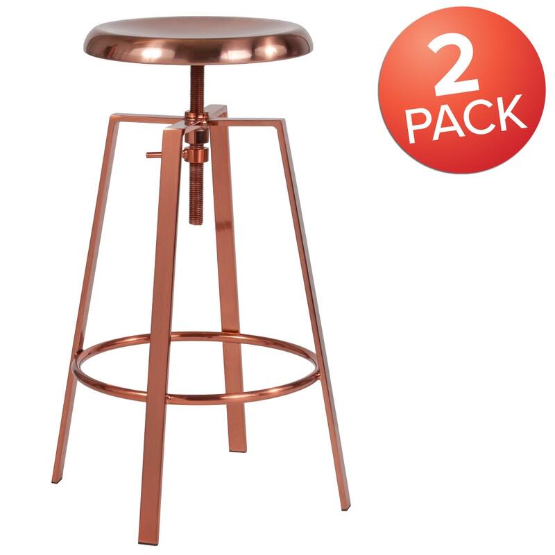 Industrial Style Barstool with Swivel Lift Adjustable Height Seat