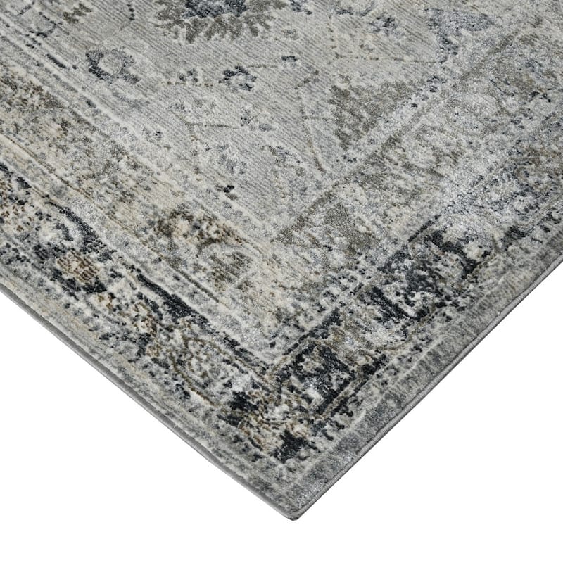 HomeRoots Medallion Transitional Runner Area Rug - 94.00 in. x 30.00 in. x 0.30 in.