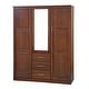 preview thumbnail 29 of 34, Palace Imports 100% Solid Wood Cosmo 3-Door Wardrobe Armoire with Solid Wood or Mirrored Doors