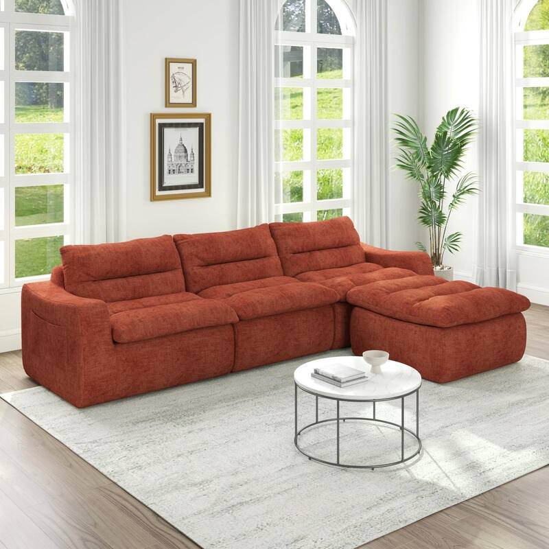 Ultra Comfy Lazy Beanbag Sofa, Modular L-Shape Compact Combined Seat