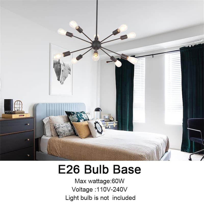 10-Light Mid-Century Sputnik Chandelier