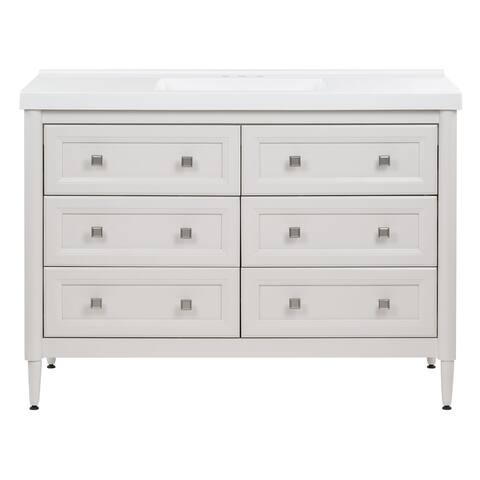 Spring Mill Cabinets Bolivar 49" 6-Drawer Bathroom Vanity With Double Sink Top