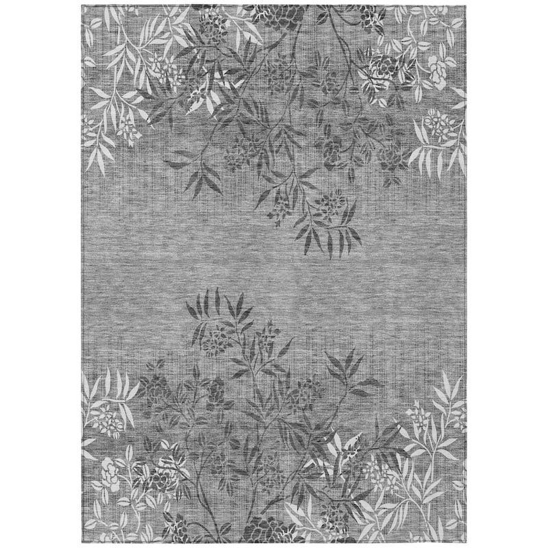 HomeRoots Floral Transitional Rectangle Outdoor Rug