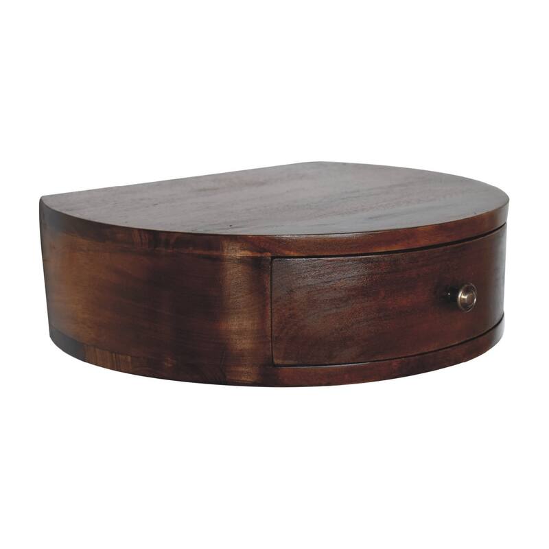 HomeRoots 22" Brown Solid Wood One Drawer Floating Nightstand